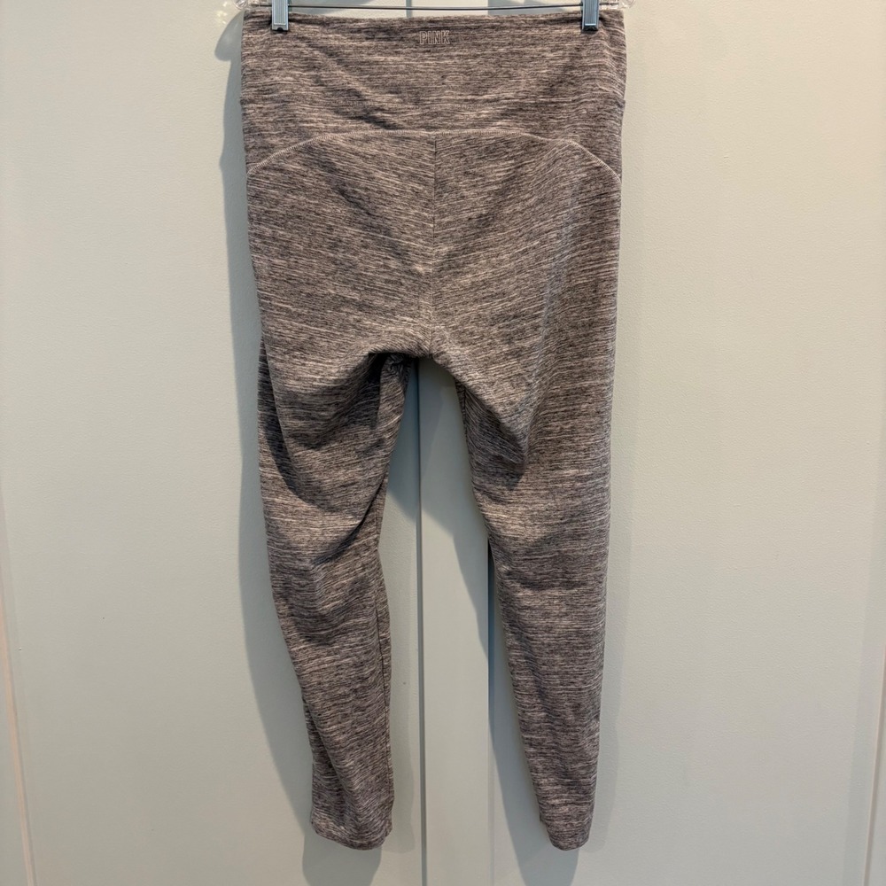 PINK Victoria's Secret XL Gray Heather Crossover Waist Cotton Blend Leggings - Picture 6 of 15